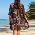 thumbnail image 4 of Cover Ups for Swimwear Women 2026 Floral Mesh Swim Suit Coverup Loose Fit Bathing Suit Cover Up, 4 of 7