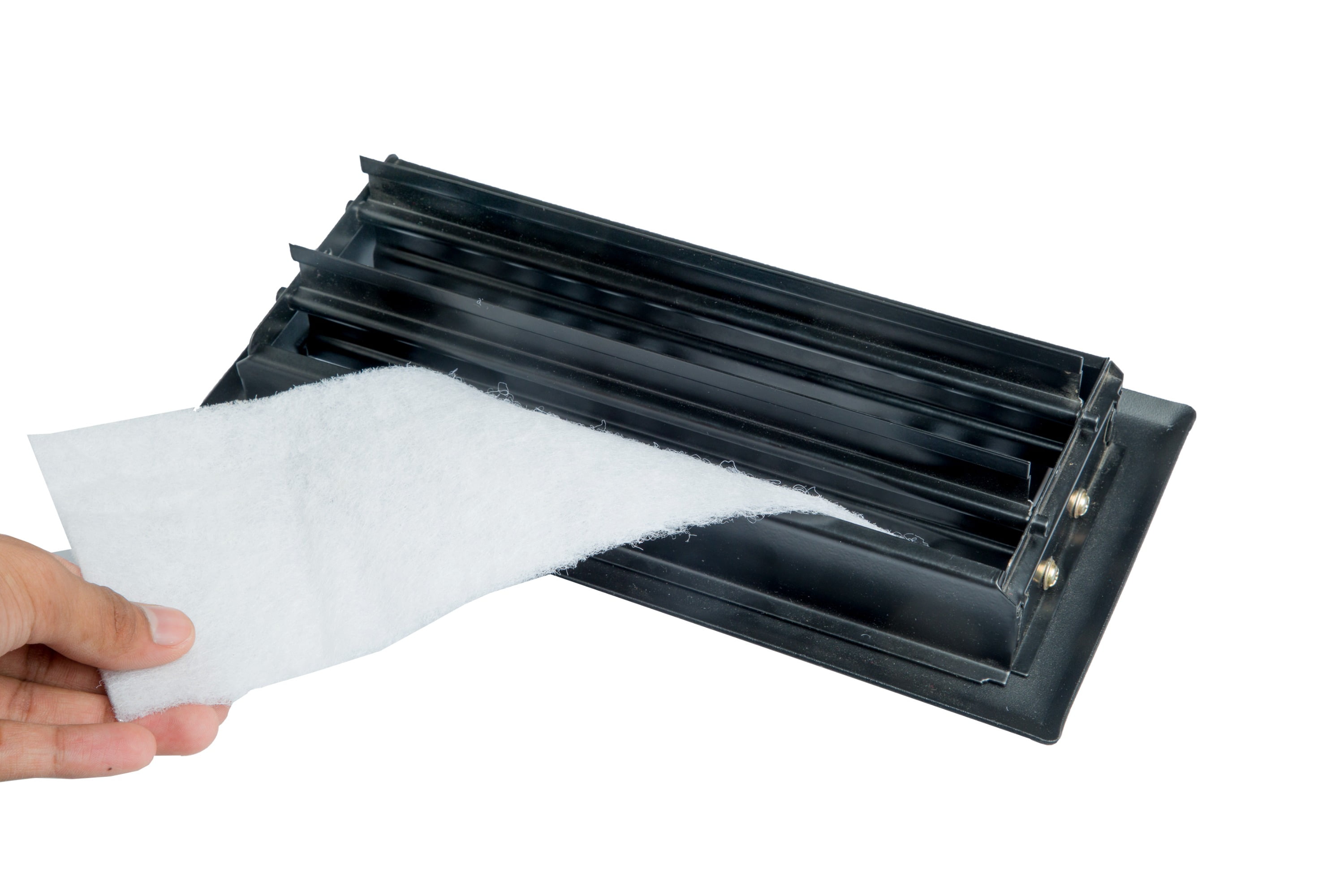 Sierra Grates 4” x 12” Metro Design Cast Iron Black Finish Floor Register with Air Filter