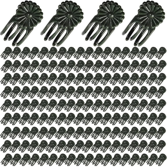 ABCISI 400PCS Orchid Clips for Plants Support - Dark Green, for Small - Middle Climbing Plants Vine Plants & Single Stem Plants