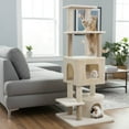 thumbnail image 4 of Costway 64" Tall Cat Tree with 2 Large Condos, Jute Scratching Posts, Plush Top Perch Beige, 4 of 9