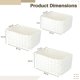 thumbnail image 5 of Cestas de almacenamiento tejidas con cuerda de papel, cesta de mimbre blanca, cesta organizadora para el hogar, contenedor rectangular decorativo, cestas de mimbre apilables, blanco, 3 piezas, 5 of 6