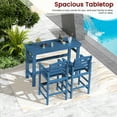 thumbnail image 6 of SERWALL All Weather HDPE Outdoor Patio Bar Set, Adirondack Bar Chairs Set of 4 and Bar Height Table, Navy, 6 of 8