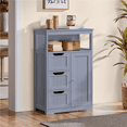 thumbnail image 2 of Renwick Freestanding Wooden Bathroom Floor Cabinet, Gray, 2 of 10