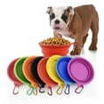 thumbnail image 2 of 350/1000ml Dog Pet Foldable Silicone Bowl Outdoor Travel Collapsible Portable Cat Food Water Container Feeder Dishes, 2 of 7