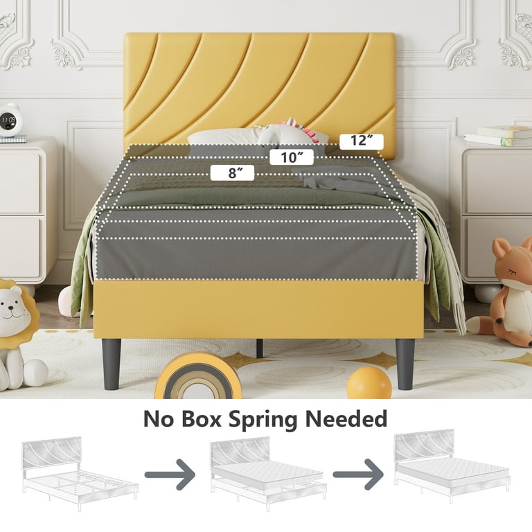4 EVER WINNER Twin Size Bed Frame, Twin Bed Frame Platform