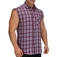 thumbnail image 4 of BLTIBY Men's Sleeveless Plaid Tank Tops Button Down Casual Cowboy Vest Shirts with Pockets Purple 3XL, 4 of 9