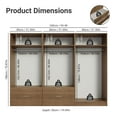 thumbnail image 3 of MADESA 6 Doors 4 Drawers Wardrobe Set Armoire Closet Bedroom Storage Cabinet with Shelves and Hanging Space 94"L Wooden Clothing Organizer Unit - Rustic, 3 of 10