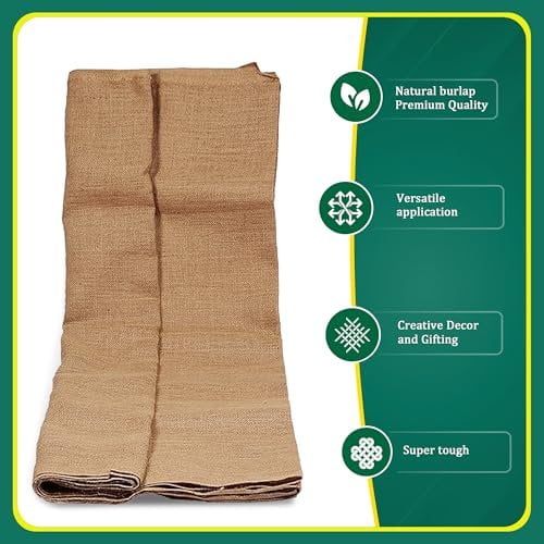 FIBEUSION Burlap for Gardening 40" x 30 Feet - Multipurpose Natural Burlap Fabric - High Density Jute Fiber Suitable for Weed Barrier, Frost Guard for Gardening, Home Decorations and Crafts