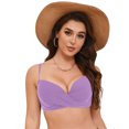 thumbnail image 3 of TOWED22 Women's Twist Front V Neck Swimsuit Bikini Top Padded Adjustable Spaghetti Straps Bathing Suit Tops No Bottom（Purple,XL）, 3 of 9