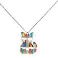 thumbnail image 1 of Cat Necklace with Books Book Themed Cat Necklace, 1 of 5