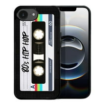 WIRESTER Shockproof Soft Rubber Cover Case for Apple iPhone 16e 6.1" 2025, Retro Black Cassette Tape Hip Hop