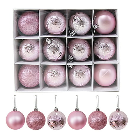 

Tiitstoy 12PCS Christmas Tree Ornament Pendant Party Supplies Tree Hanging Plastic Ball