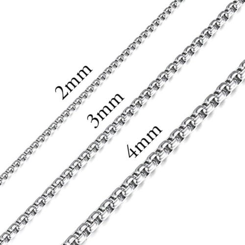 30" Fashion Mens Boys 2mm 3mm Stainless Steel Pearl Box Chain Necklace Link 18"