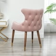 thumbnail image 4 of Lindale Contemporary Velvet Upholstered Nailhead Trim Accent Chair, Pink, 4 of 11