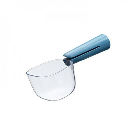 

Delivery on time!!Portable Pet Cat Dog Food Shovel Scoop with Sealing Bag Clip Transparent Scale Measuring Spoon Kitchen Flour Multigrain Spoon