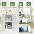Giantex Wooden Bathroom Corner Floor Storage with Shutter Door