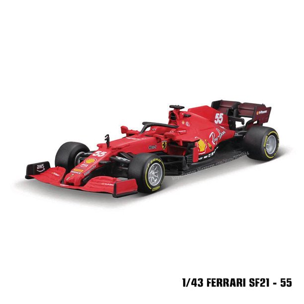 Bburago-Coche de juguete de aleación modelo Ferrari F1-75, vehículo de juguete con diseño de súper fórmula fundida, 1:43, último #55 Sainz 2022 F1, 75 ° aniversario #16 Leclerc Fivean unisex