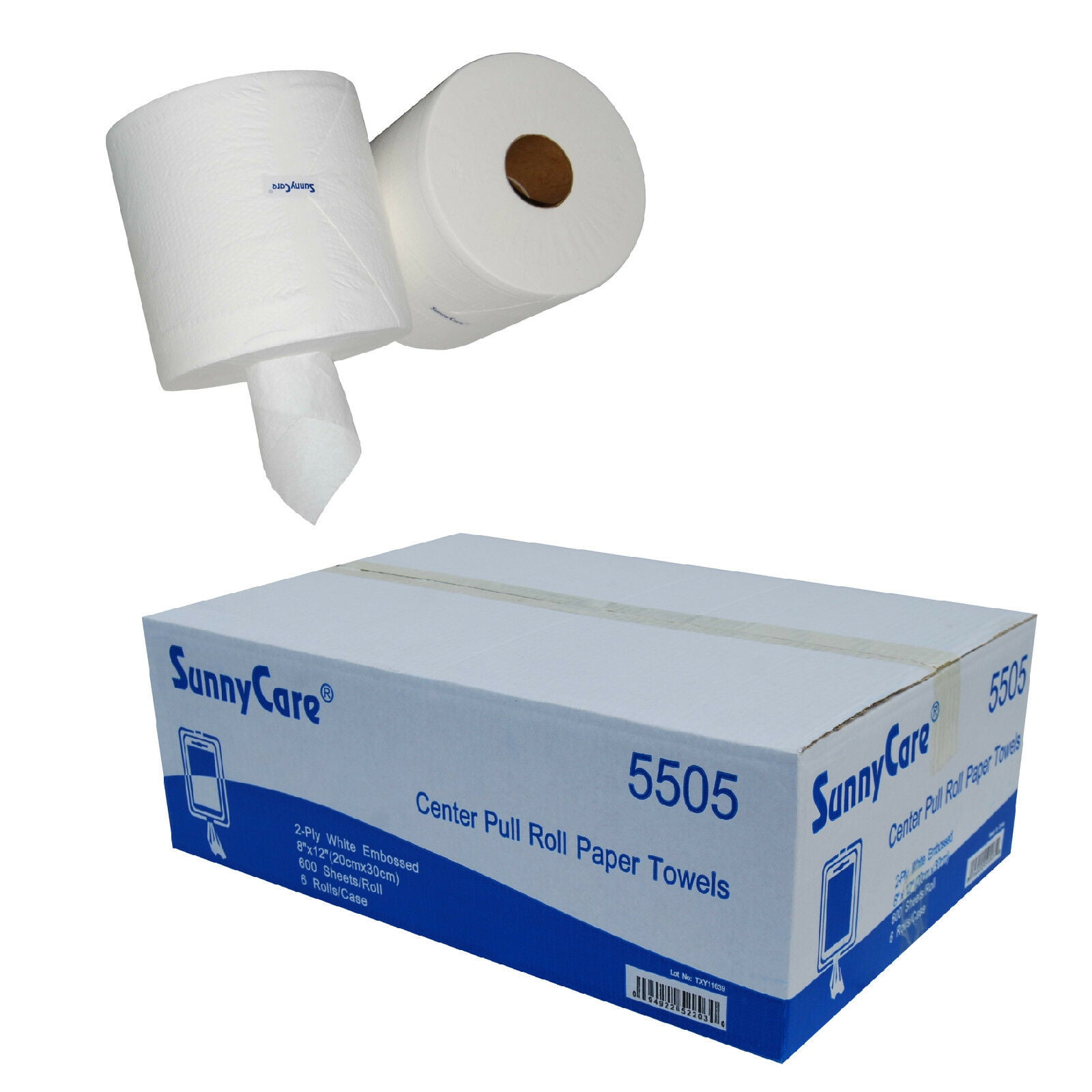 SunnyCare CenterPull Paper Towels 2Ply 8/12"W 600/roll ; 6 Rolls
