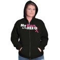 thumbnail image 5 of My Mom My Hero Breast Cancer Ribbon Zip Up Hoodie Men's Women's Brisco Brands S, 5 of 6