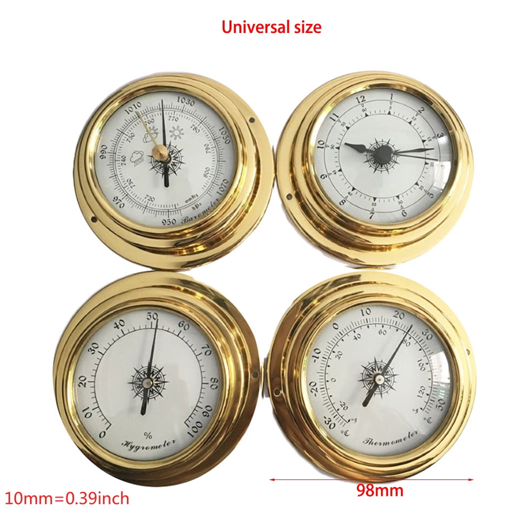HEMLBOYW 4 Inches 4 PCS/set Hygrometer Watches Clock for Shell Marine for