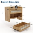 thumbnail image 2 of TROPOW 2PCS Rattan Nightstand, Bedside Table, Night Stand with Type-C Charging Station, 1 Storage Drawer and Open Storage Space, with Hook Included, Suitable for Bedroom, Office, 2 of 9