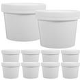 thumbnail image 1 of GOOHOCHY 10 juegos de tazones desechables para comida, vasos para comida para llevar y vasos para gachas con tapa., 1 of 7