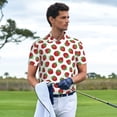 thumbnail image 3 of Pofeuu Hand Drawn Strawberry Print Men's Loose Fit Midweight Short-Sleeve Pocket Polo-XX-Large, 3 of 6
