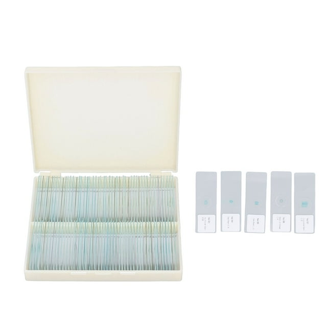 Microscope Slides Kit, 100pcs Prepared Microscope Slides Polished Highly Transparent For Laboratory For Students