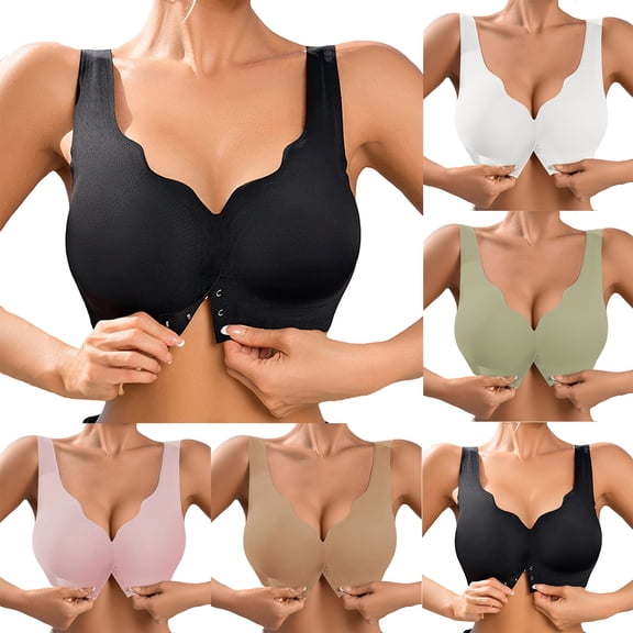 Women's Wireless Bra JIANLAI Seamless Wireless Push Up Bra No Underwire Full Coverage Comfort Bras Black