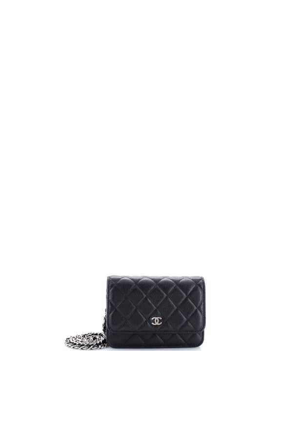 Pre-Owned Wallet on Chain Quilted Caviar Mini By Rebag