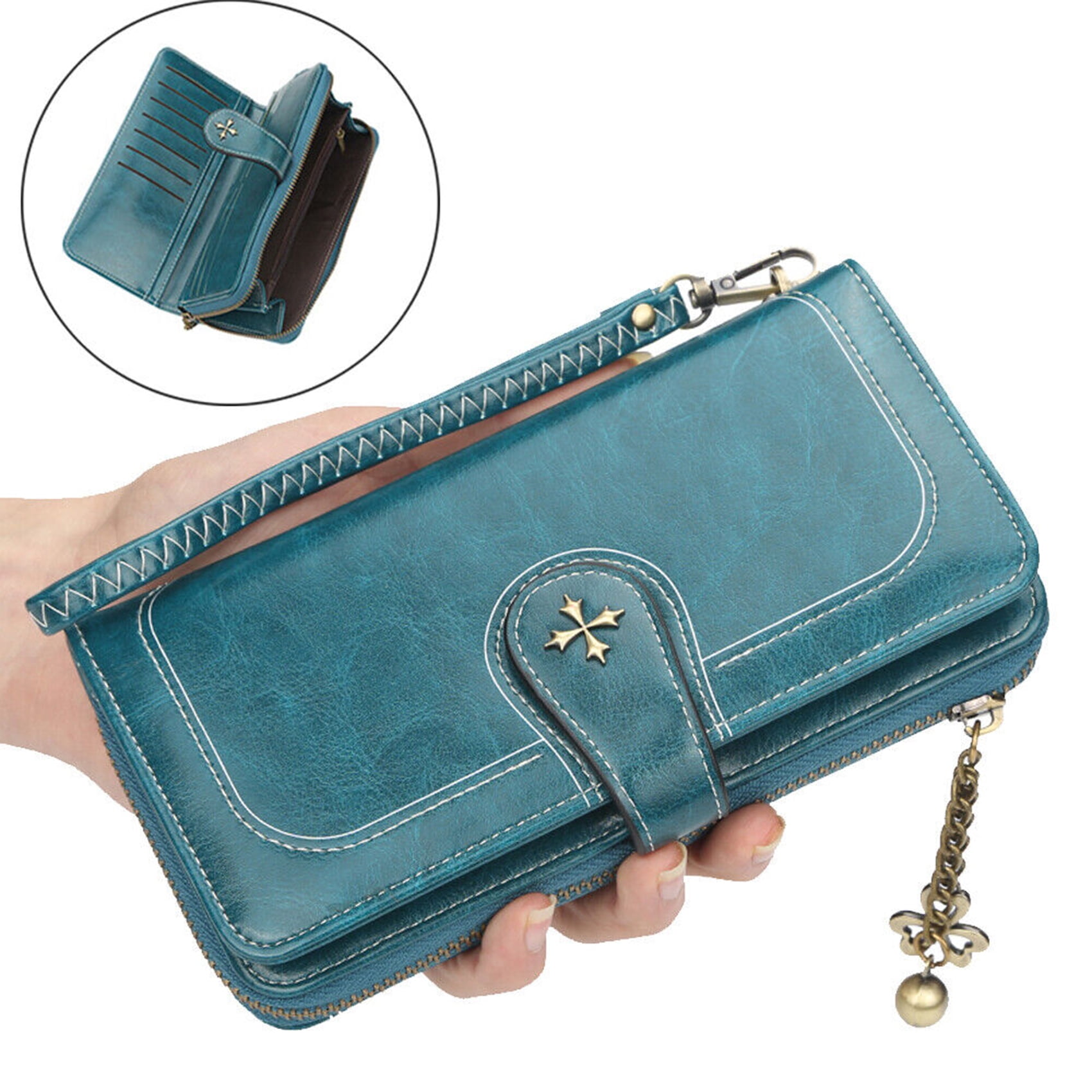 Virego Large Capacity Womens Wallet Leather,Credit Card Holder with ...