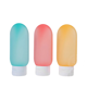 thumbnail image 1 of "Juego de 3 botellas viajeras de 60ml para shampoo y cremas, prácticos y reutilizables con tapa segura", 1 of 5