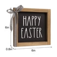 thumbnail image 3 of Happy Easter Sign, 6 Inch Wooden Black Easter Table Top Decorations for Home Indoor, Spring Wood Decorative Signage Plaque Tabletop Wall Art Tiered Tray Mantel Shelf Office Desk Rustic Decor, 3 of 7