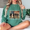 thumbnail image 5 of 4th of July Sweatshirt - Land of the Free Honor and Remember USA Flag Military Tribute Pullover - Patriotic Veterans Memorial Shirt, 5 of 7