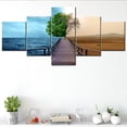 thumbnail image 3 of TISHIRON 5PCS Framed Canvas Wall Art Set,50"x24" Ocean and Desert Landscape Canvas Art Decor, 3 of 7