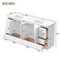 thumbnail image 2 of Harper & Bright Designs 72" Bathroom Vanity Set with Double Sink, Vanity Cabinet with 4 Doors and 8 Drawers, Wood Bathroom Cabinet with Ceramic Basin for Bathroom, White, 2 of 19
