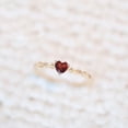 thumbnail image 2 of Cute Rings for Women Red Zircon Tiny Heart Jewelry Korean Accessories Gifts For Girlfriend, 2 of 3