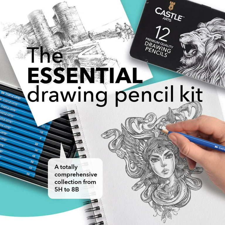 Castle Art Supplies 12 Pack Sketching & Drawing Pencils Set