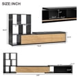 thumbnail image 7 of 74.8''-126'' Extendable TV Stand with 3 Tier Bookshelves, Modern Adjustable Entertainment Center for Up to 110'' TV, Sliding Tabletop TV Media Console with Storage Cabinets for Living Room, Black, 7 of 7