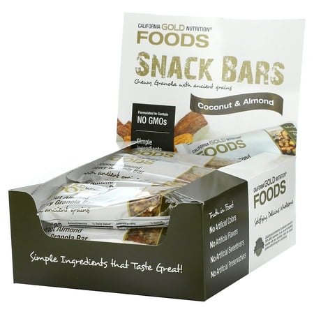 FOODS, Coconut Almond Chewy Granola Bars, 12 Bars, 1.4 oz (40 g) Each, California Gold Nutrition