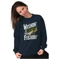 thumbnail image 4 of Wishing I was Fishing Largemouth Bass Unisex Plus Fleece Graphic Sweatshirt Brisco Brands 2X, 4 of 5