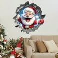 thumbnail image 4 of 3D Look Christmas Wall Stickers Santa Claus Snowman Reindeer Break Through Wall Design Removable PVC Wall Decals for Bedroom Living Room Home Holiday Decor, 4 of 6