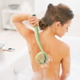 thumbnail image 6 of Upgraded Bath Brush Long Handle for Shower, 14" Back Shower Brush with Bristles and Loofah, Back Scrubber for Cleanse Back and Hard to Reach Areas with Curved Long Handle, Men and Women B, 6 of 8