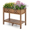 thumbnail image 1 of HIPS Raised Garden Bed Poly Wood Elevated Planter Box w/ Legs & Storage Shelf, 1 of 11