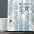 thumbnail image 5 of Nautical Starfish Seashell Coral Shower Curtain, Ocean Themed Shower Curtains for Bathroom, Waterproof Fabric Coastal Shower Curtain with 12 Hooks, 72 x 72 Inch, 5 of 6