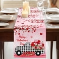 thumbnail image 3 of Table Runners 90 Inches Long Dress Scarves, Valentine's Day Farmhouse Coffee/Dining/Kitchen Table Runner for Living Room, Ombre Pink Love Tree Truck Roses Plaid 13x90 Inch, 3 of 9