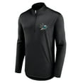 thumbnail image 2 of Men's Fanatics Black San Jose Sharks Mock Neck Quarter-Zip Top, 2 of 3