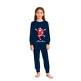 thumbnail image 5 of CUZIBR Toddler Boy Girl Pajamas Christmas Loungewear Set Long Sleeve Crew Neck Tops And Pants 2 PC Santa Claus Graphic Cozy Fall Nightwear,Navy,3-4 Years, 5 of 7