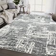 thumbnail image 2 of Abani Aspen Collection ASP110A Modern Beige & Gray Hatching Area Rug, 2 of 11