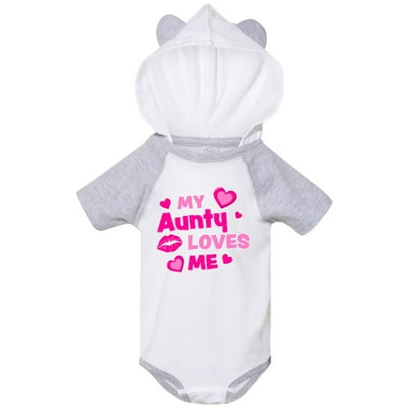 

Inktastic My Aunty Loves Me with Hearts and Kiss Gift Baby Boy or Baby Girl Bodysuit